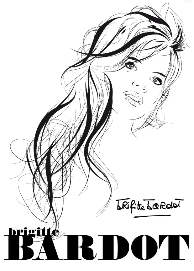 ilustracion digital brigitte bardot